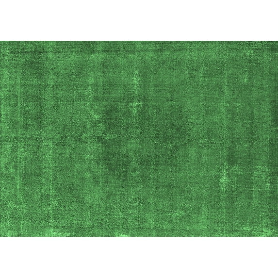 Ahgly Company Indoor Rectangle Oriental Emerald Green Industrial Area Rugs, 6' x 9'