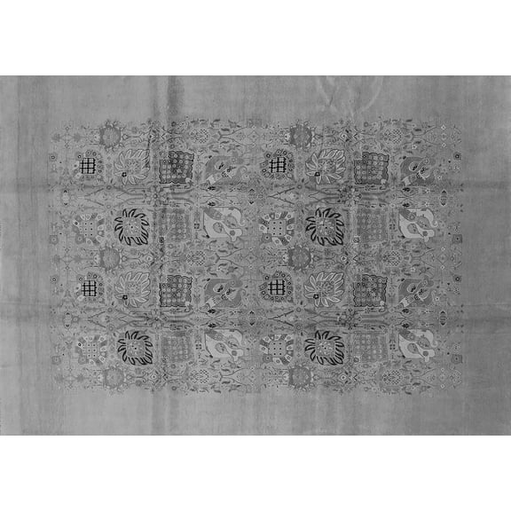 Ahgly Company Indoor Rectangle Oriental Gray Industrial Area Rugs, 5' x 7'