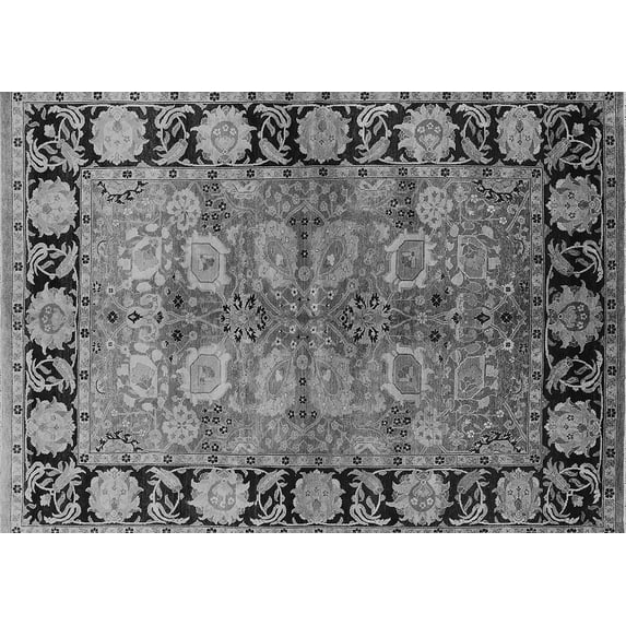 Ahgly Company Indoor Rectangle Oriental Gray Industrial Area Rugs, 7' x 9'