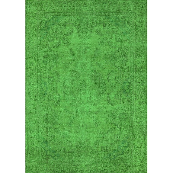 Ahgly Company Indoor Rectangle Oriental Green Industrial Area Rugs, 6' x 9'