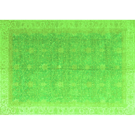 Ahgly Company Indoor Rectangle Oriental Green Modern Area Rugs, 3' x 5'
