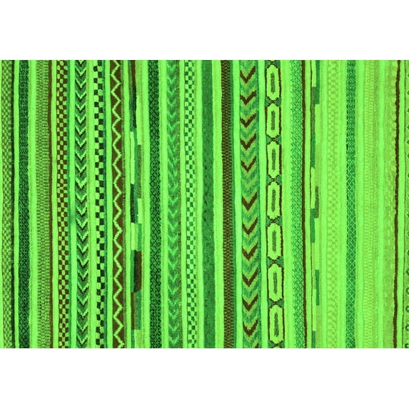 Ahgly Company Indoor Rectangle Oriental Green Modern Area Rugs, 3' x 5'