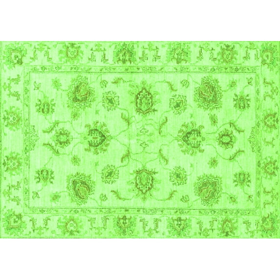 Ahgly Company Indoor Rectangle Oriental Green Traditional Area Rugs, 2' x 3'