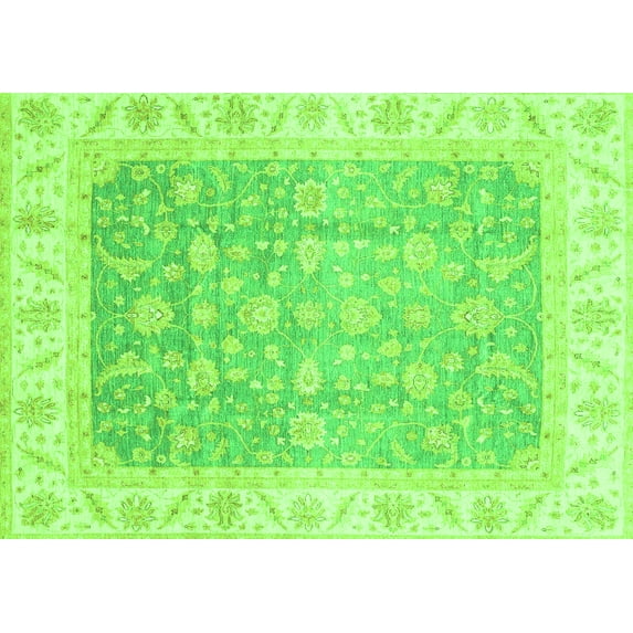 Ahgly Company Indoor Rectangle Oriental Green Traditional Area Rugs, 8' x 12'