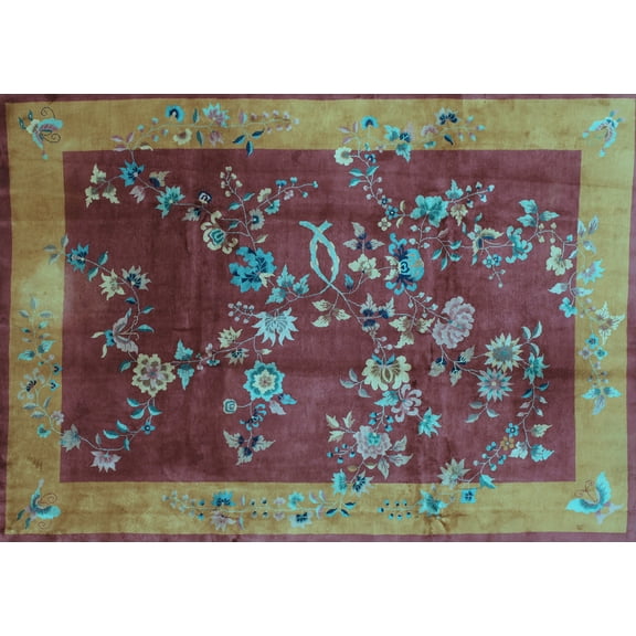 Ahgly Company Indoor Rectangle Oriental Light Blue Asian Inspired Area Rugs, 5' x 7'
