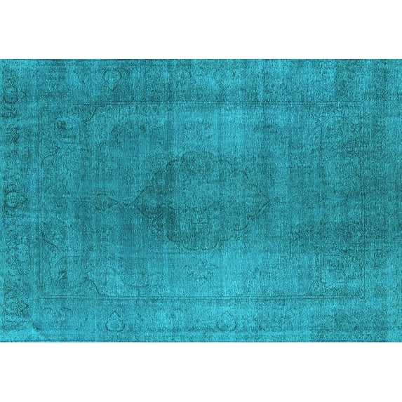 Ahgly Company Indoor Rectangle Oriental Light Blue Industrial Area Rugs, 2' x 5'