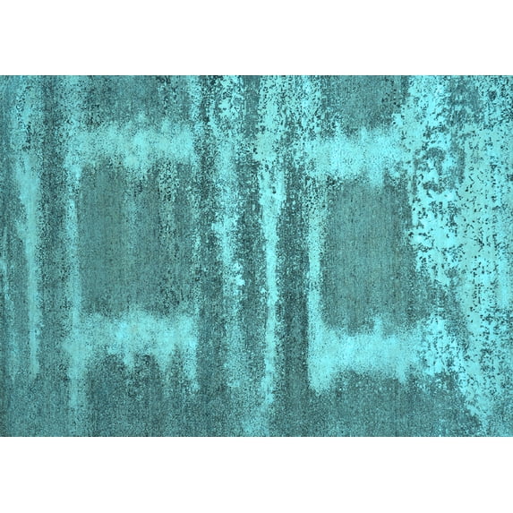 Ahgly Company Indoor Rectangle Oriental Light Blue Industrial Area Rugs, 4' x 6'