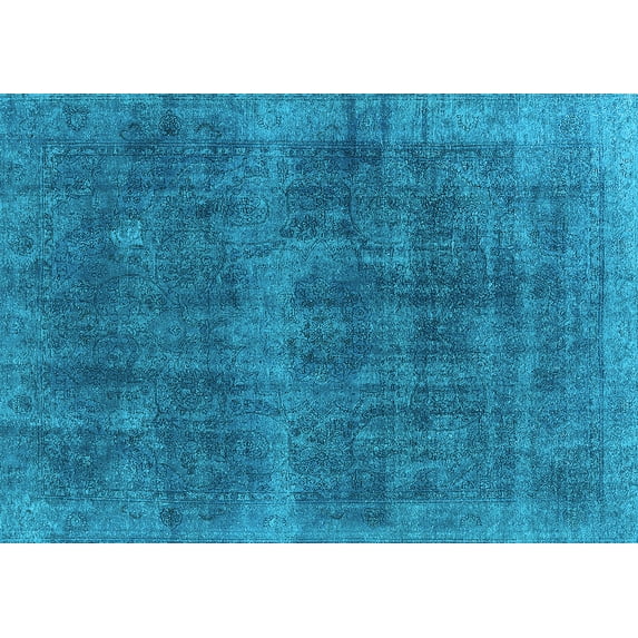 Ahgly Company Indoor Rectangle Oriental Light Blue Industrial Area Rugs, 8' x 12'