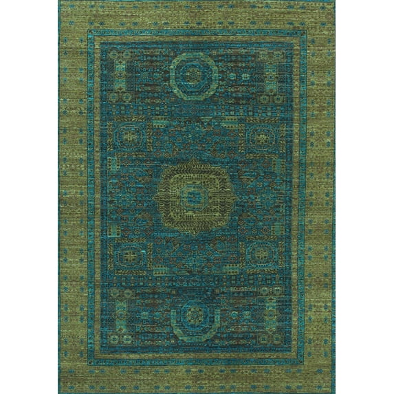 Ahgly Company Indoor Rectangle Oriental Light Blue Modern Area Rugs, 8' x 10'