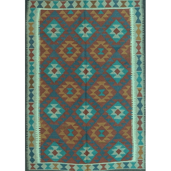 Ahgly Company Indoor Rectangle Oriental Light Blue Traditional Area Rugs, 2' x 4'
