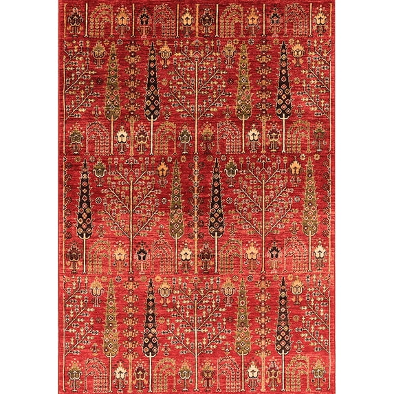 Ahgly Company Indoor Rectangle Oriental Orange Industrial Area Rugs, 2' x 3'
