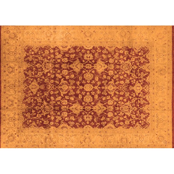 Ahgly Company Indoor Rectangle Oriental Orange Industrial Area Rugs, 2' x 4'