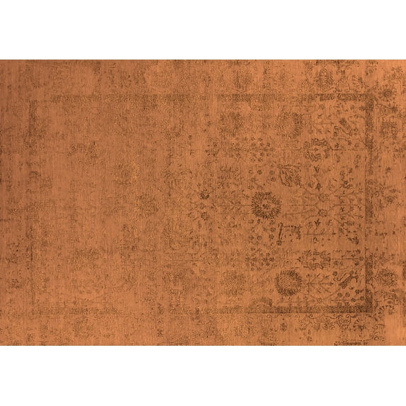 Ahgly Company Indoor Rectangle Oriental Orange Industrial Area Rugs, 2' x 5'