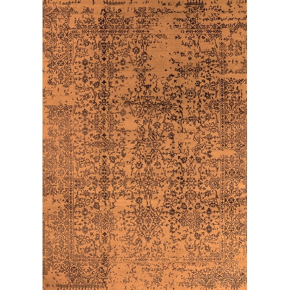Ahgly Company Indoor Rectangle Oriental Orange Industrial Area Rugs, 4' x 6'