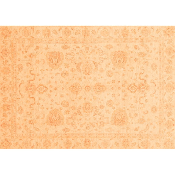 Ahgly Company Indoor Rectangle Oriental Orange Modern Area Rugs, 8' x 12'