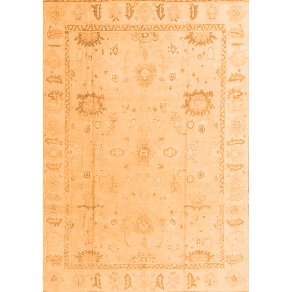 Ahgly Company Indoor Rectangle Oriental Orange Traditional Area Rugs, 2' x 5'