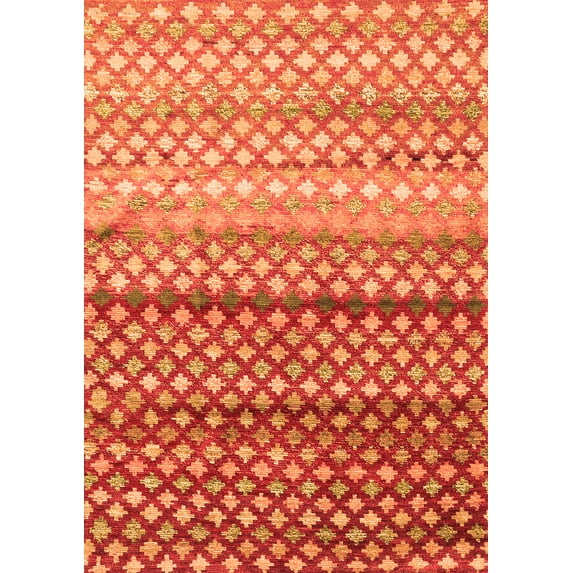 Ahgly Company Indoor Rectangle Oriental Orange Traditional Area Rugs, 8' x 12'