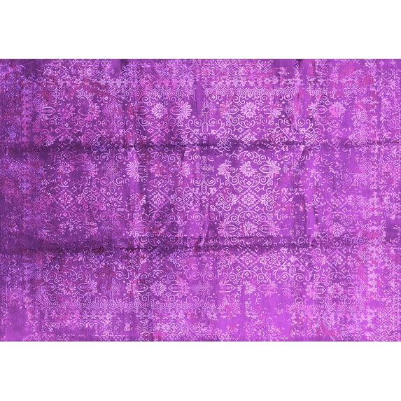 Ahgly Company Indoor Rectangle Oriental Pink Industrial Area Rugs, 5' x 8'