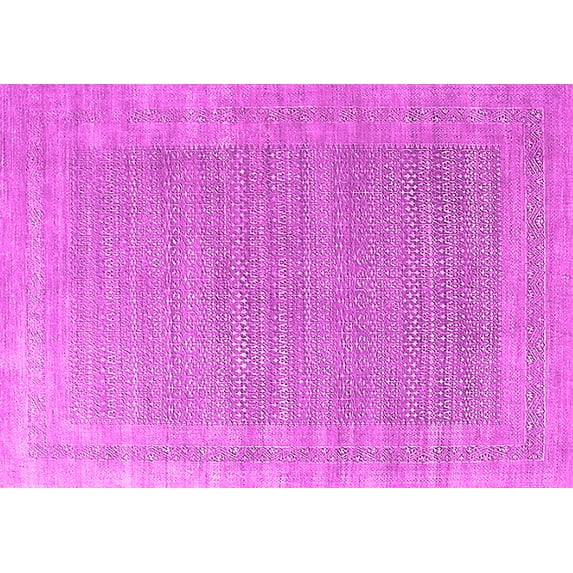 Ahgly Company Indoor Rectangle Oriental Pink Industrial Area Rugs, 7' x 10'