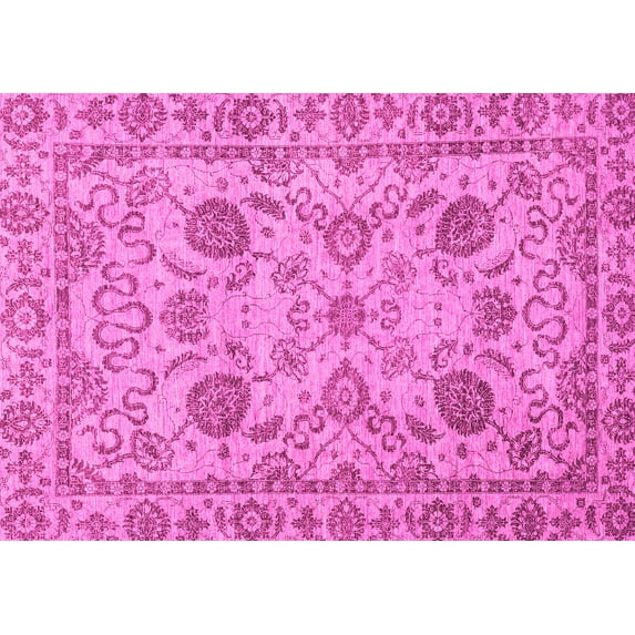 Ahgly Company Indoor Rectangle Oriental Pink Modern Area Rugs, 8' x 10'