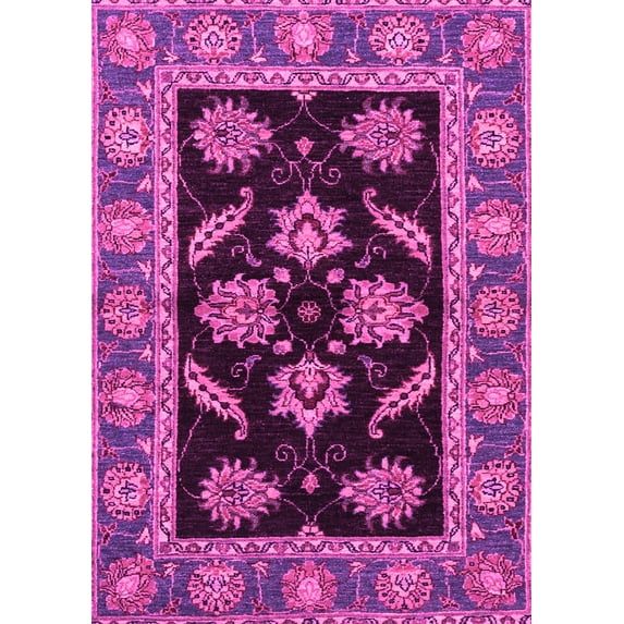 Ahgly Company Indoor Rectangle Oriental Pink Traditional Area Rugs, 4' x 6'
