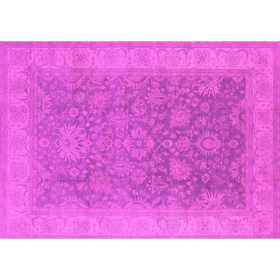 Ahgly Company Indoor Rectangle Oriental Pink Traditional Area Rugs, 7' x 10'