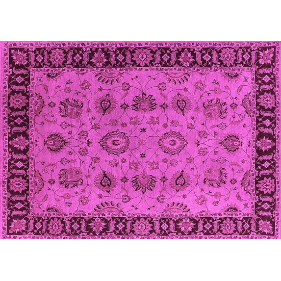 Ahgly Company Indoor Rectangle Oriental Pink Traditional Area Rugs, 8' x 10'