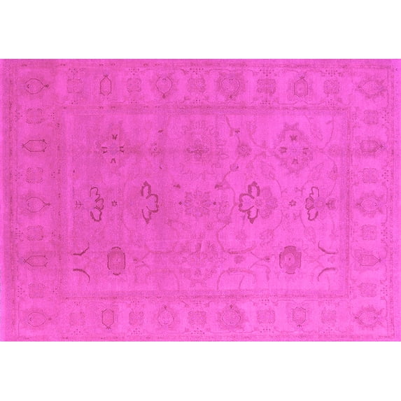 Ahgly Company Indoor Rectangle Oriental Pink Traditional Area Rugs, 8' x 12'