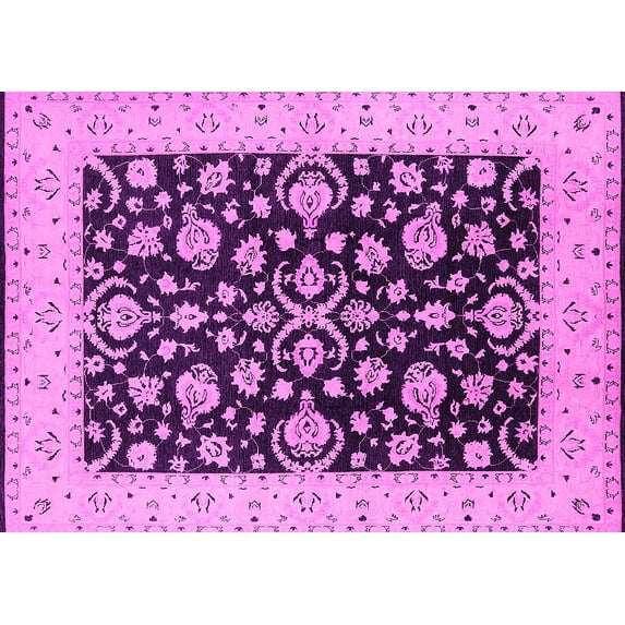 Ahgly Company Indoor Rectangle Oriental Pink Traditional Area Rugs, 8' x 12'