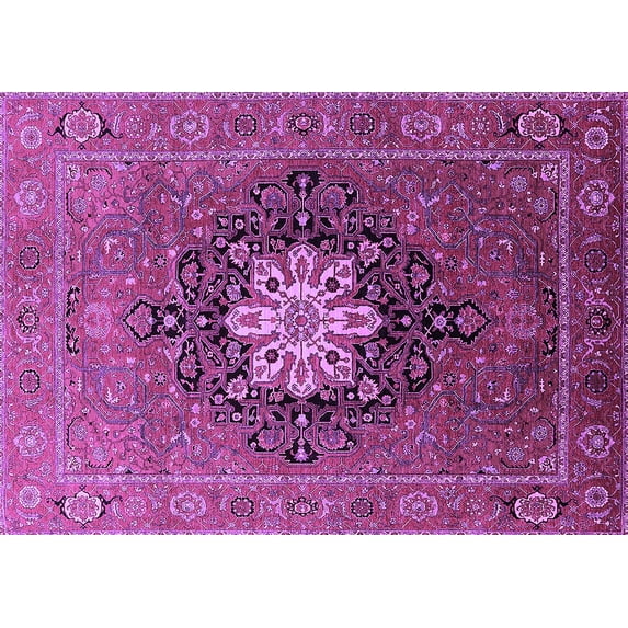 Ahgly Company Indoor Rectangle Oriental Purple Industrial Area Rugs, 2' x 3'