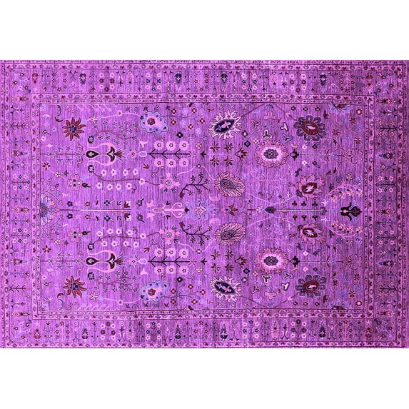 Ahgly Company Indoor Rectangle Oriental Purple Industrial Area Rugs, 6' x 9'