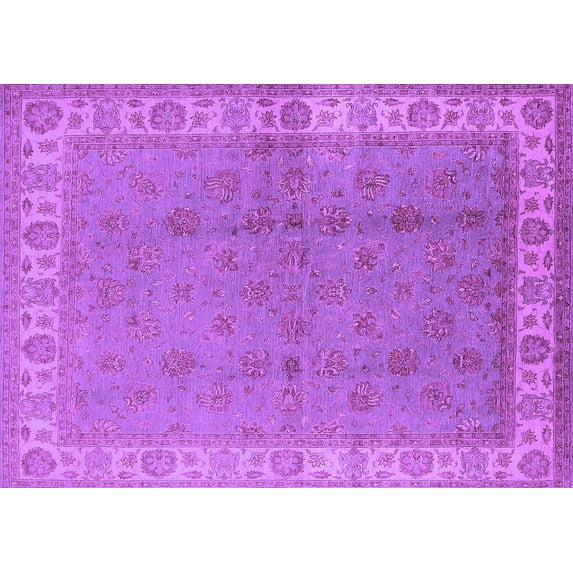 Ahgly Company Indoor Rectangle Oriental Purple Industrial Area Rugs, 7' x 9'