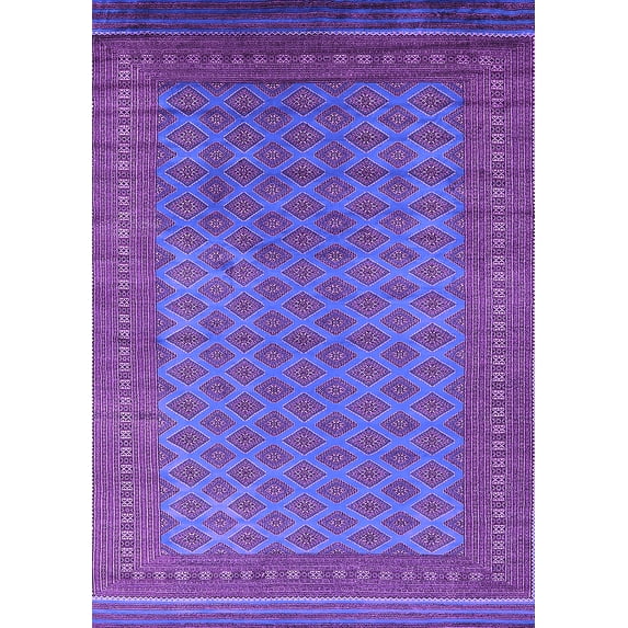 Ahgly Company Indoor Rectangle Oriental Purple Industrial Area Rugs, 7' x 9'