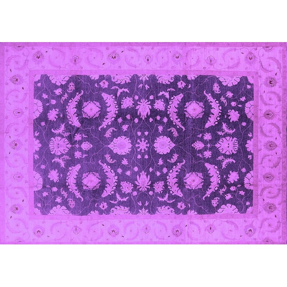 Ahgly Company Indoor Rectangle Oriental Purple Traditional Area Rugs, 2' x 4'