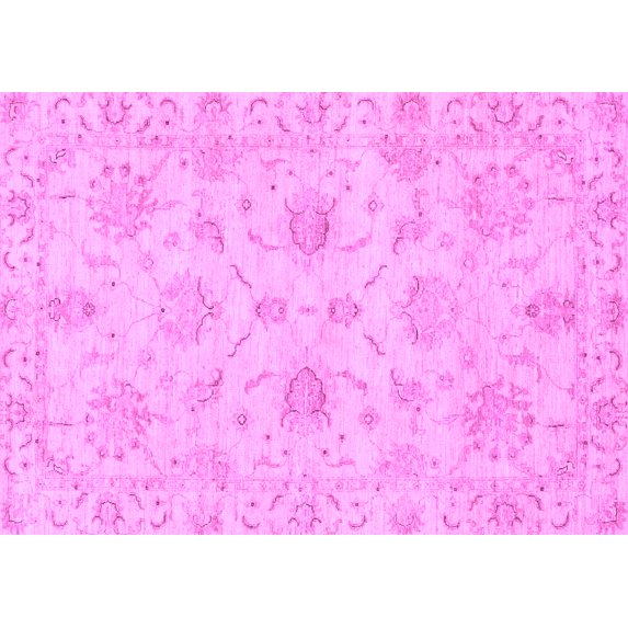 Ahgly Company Indoor Rectangle Oriental Purple Traditional Area Rugs, 7' x 9'