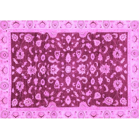 Ahgly Company Indoor Rectangle Oriental Purple Traditional Area Rugs, 8' x 10'