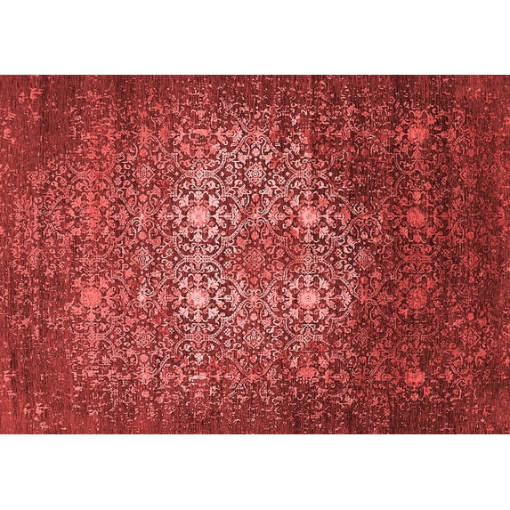 Ahgly Company Indoor Rectangle Oriental Red Industrial Area Rugs, 7' x 10'