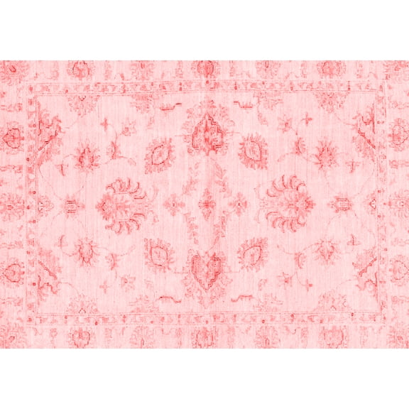 Ahgly Company Indoor Rectangle Oriental Red Traditional Area Rugs, 5' x 7'