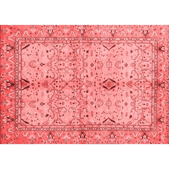 Ahgly Company Indoor Rectangle Oriental Red Traditional Area Rugs, 5' x 7'