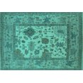 thumbnail image 1 of Ahgly Company Indoor Rectangle Oriental Turquoise Blue Industrial Area Rugs, 2' x 3', 1 of 4