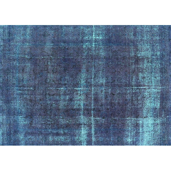 Ahgly Company Indoor Rectangle Oriental Turquoise Blue Industrial Area Rugs, 4' x 6'