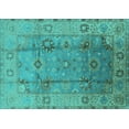 thumbnail image 1 of Ahgly Company Indoor Rectangle Oriental Turquoise Blue Traditional Area Rugs, 5' x 7', 1 of 4