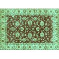 thumbnail image 1 of Ahgly Company Indoor Rectangle Oriental Turquoise Blue Traditional Area Rugs, 8' x 12', 1 of 4