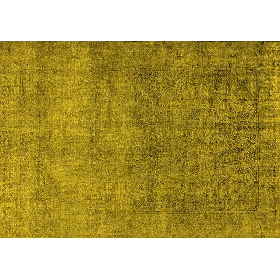 Ahgly Company Indoor Rectangle Oriental Yellow Industrial Area Rugs, 5' x 7'