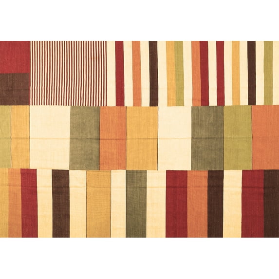 Ahgly Company Indoor Rectangle Patchwork Brown Transitional Area Rugs, 3' x 5'