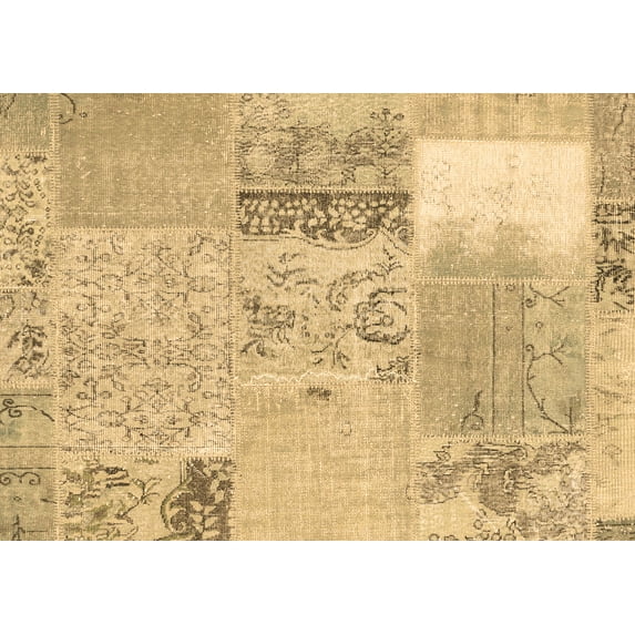 Ahgly Company Indoor Rectangle Patchwork Brown Transitional Area Rugs, 6' x 9'