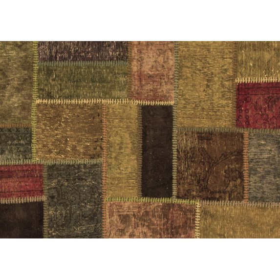 Ahgly Company Indoor Rectangle Patchwork Brown Transitional Area Rugs, 7' x 10'