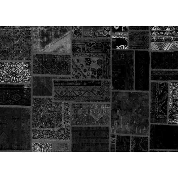 Ahgly Company Indoor Rectangle Patchwork Gray Transitional Area Rugs, 5' x 8'