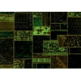 thumbnail image 1 of Ahgly Company Indoor Rectangle Patchwork Green Transitional Area Rugs, 3' x 5', 1 of 4