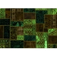 thumbnail image 1 of Ahgly Company Indoor Rectangle Patchwork Green Transitional Area Rugs, 7' x 9', 1 of 4